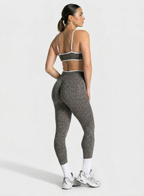 Athletica™ Leopard Sports Bra – Gray