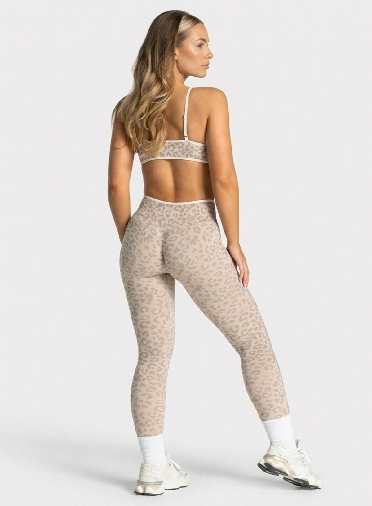Athletica™ Leopard Sports Bra – Cream