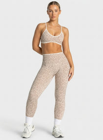 Athletica™ Leopard Sports Bra – Cream