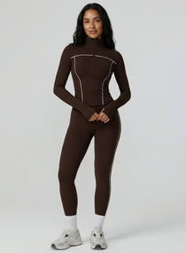 PowerFlex Zip Jacket - Deep Brown - VECTOR SPORTSWEAR