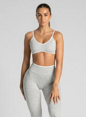 Athletica™ Leopard Sports Bra – Silver Gray