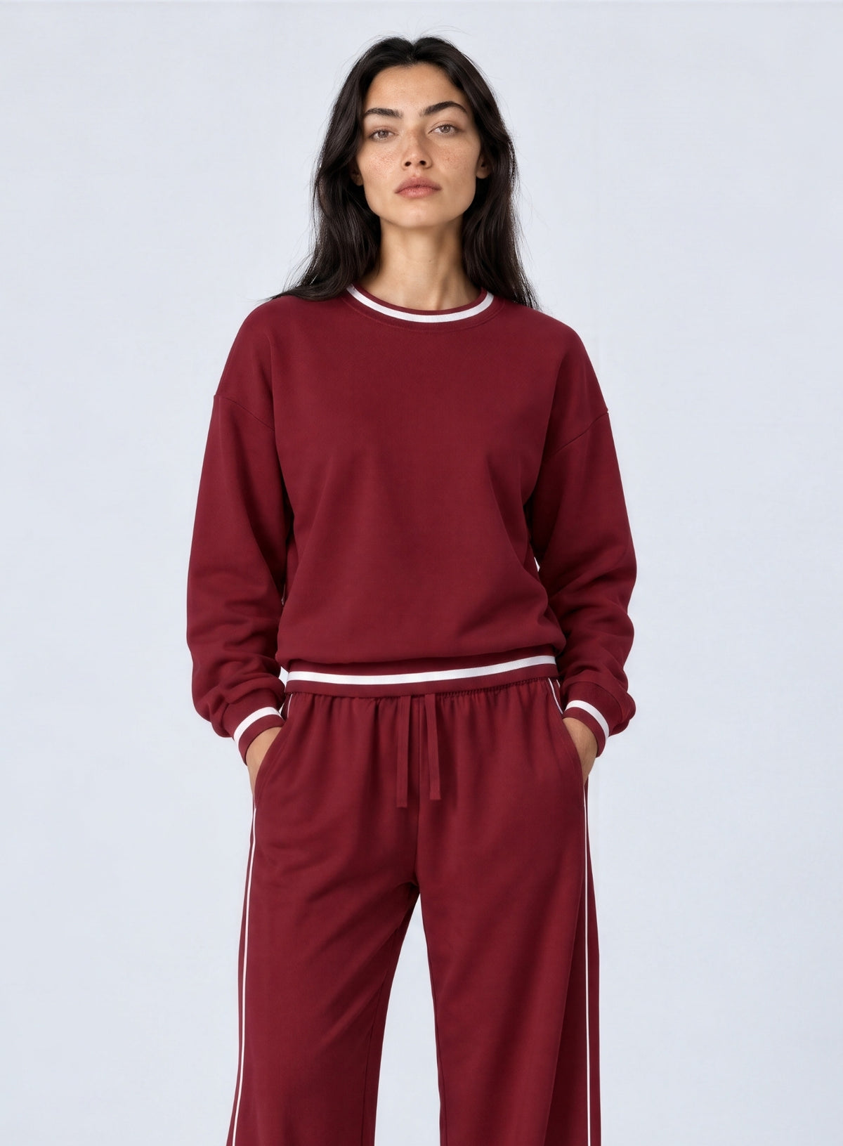 Casual Loose Fit Sweater - Maroon