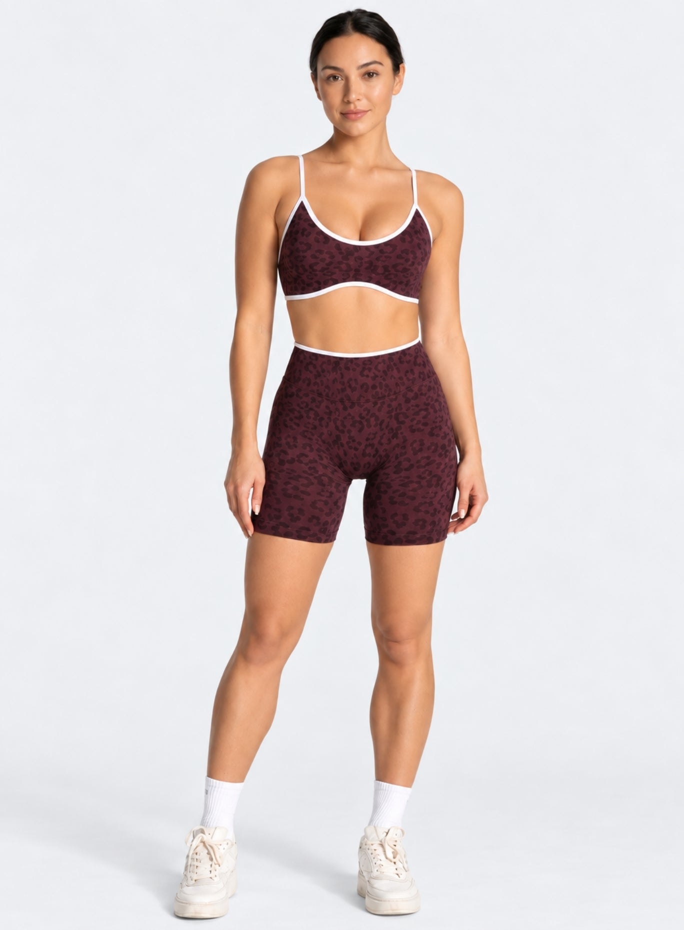 Athletica™ Leopard Sports Bra – Merlot