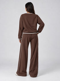 Casual Loose Fit Sweater - Dark Brown