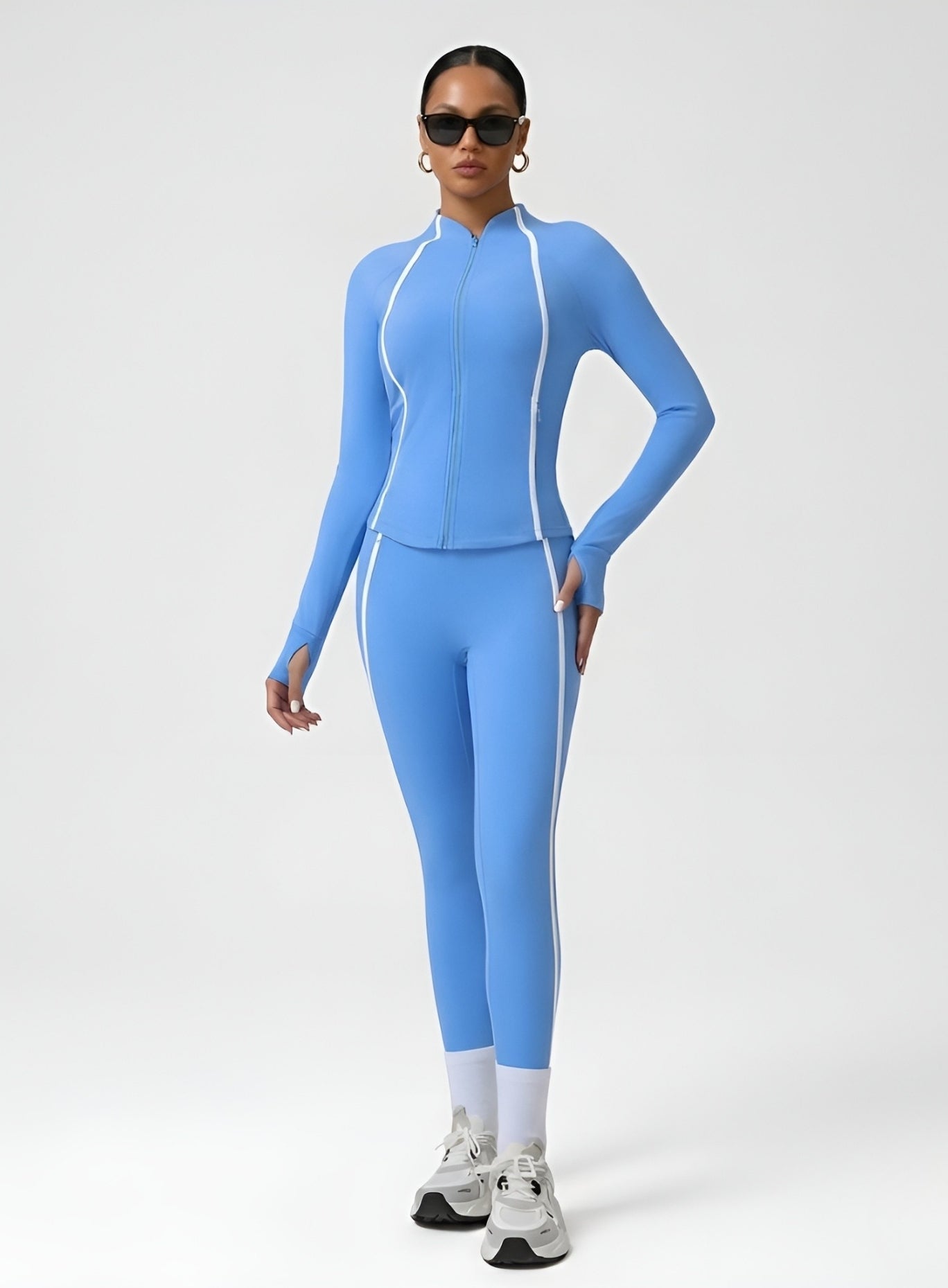 PowerFlex Sculpt Stripe Leggings - Blue - VECTOR SPORTSWEAR