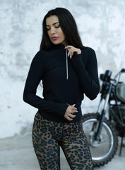 HERA - LONG SLEEVES WITH FINGER - BLACK