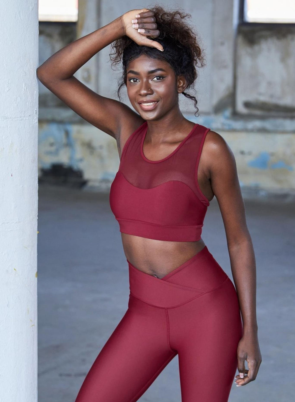 FREYA - LACY SPORTS BRA - MAROON - VECTOR SPORTSWEAR