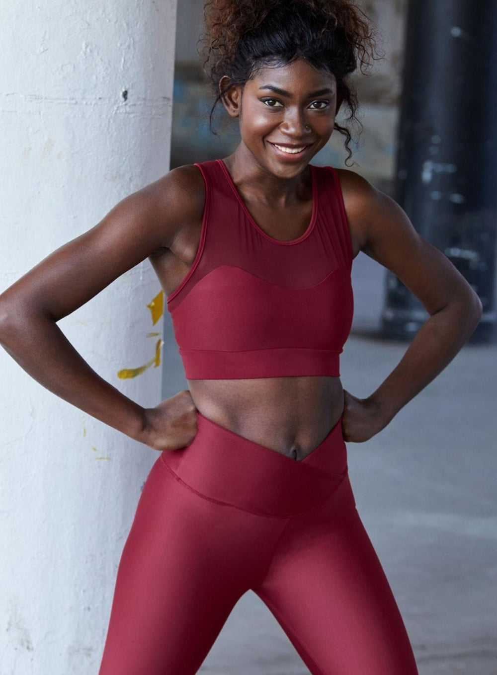 FREYA - LACY SPORTS BRA - MAROON - VECTOR SPORTSWEAR