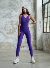 NORSE - CRISS-CROSSED CHIC JUMPSUIT - PURPLE